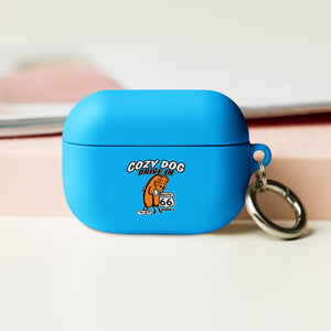 AirPods case with Cozy Dog Logo on front and Keep it Cozy on the back