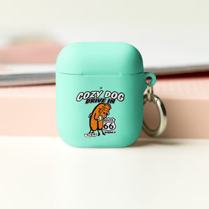 AirPods case with Cozy Dog Logo on front and Keep it Cozy on the back