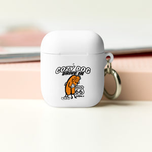 AirPods case with Cozy Dog Logo on front and Keep it Cozy on the back