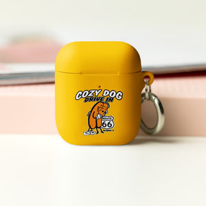 AirPods case with Cozy Dog Logo on front and Keep it Cozy on the back