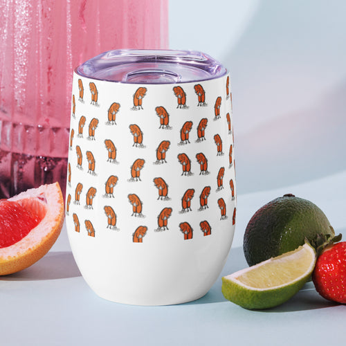 Wine tumbler Cozy Couple pattern